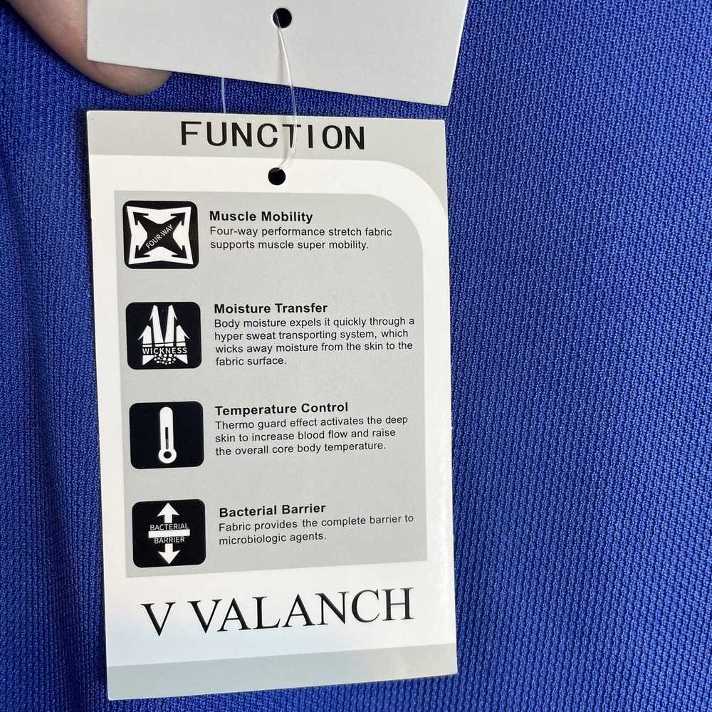 V Valanch Men's Size Large Blue Polo Shirt NWT Moisture Control‎ Short Sleeve - Picture 8 of 12